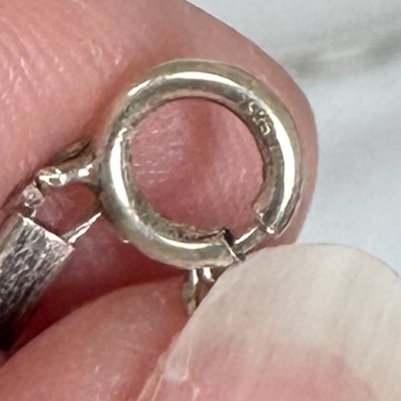 Rose quartz bead necklace 925 clasp - Picture 5 of 6